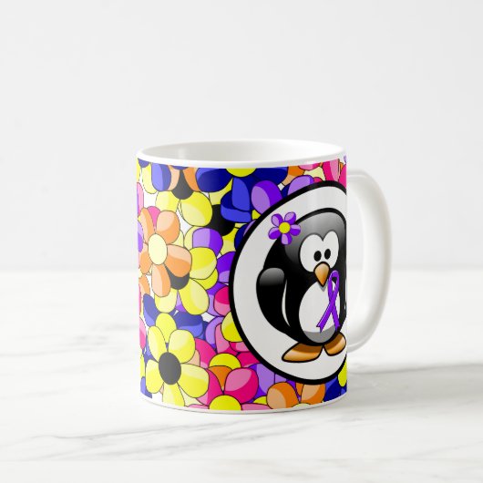 Violet Ribbon Penguin, Hodgkin-Lymphom Kaffeetasse (VorderseiteRechts)
