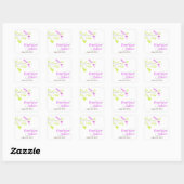 Violet Romance Wedding Square Stickers (Blatt)
