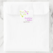 Violet Romance Wedding Square Stickers (Tasche)