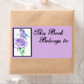 Violet Rose Book Ownership Label ~plum (Insitu)