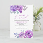 Violet Rose Braut-Brunch-Shower Einladung (Stehend Vorderseite)