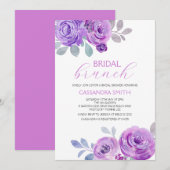 Violet Rose Braut-Brunch-Shower Einladung (Vorne/Hinten)