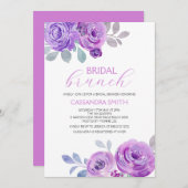 Violet Rose Bridal Brunch Shower Einladung (Vorne/Hinten)