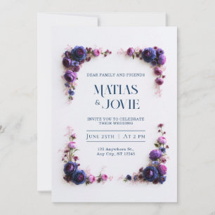 Violet Rose Eckrahmen Hochzeit Einladung