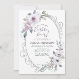 Violet Rose Floral Geburtstagsparty Einladung