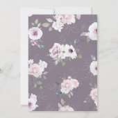 Violet Rose Floral Geburtstagsparty Einladung (Rückseite)