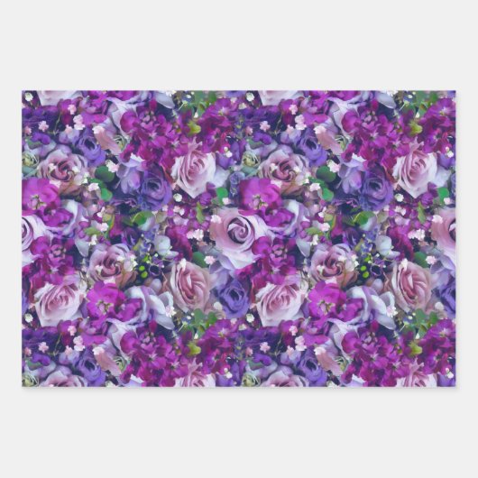 Violet Rose Garden Geschenkpapier Set (Vorderseite)