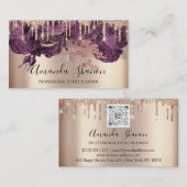 Violet-Rose Glitzer-Tropfen Logo-Event-Plane Visitenkarte (Vorne/Hinten)