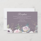 Violet Rose Gold Aquarell Empfang Card Einladung (Vorderseite)