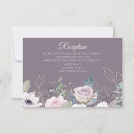 Violet Rose Gold Aquarell Empfang Card Einladung