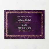 Violet Rose Gold Sprinkler Konfetti Detail UAWG Dreifach Gefaltete Einladung (Cover)