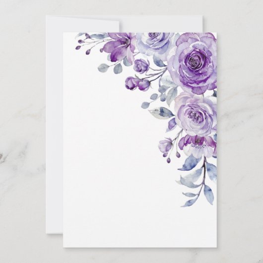 Violet Rose Grüne Blumenüberraschung Geburtstag Einladung (Rückseite)