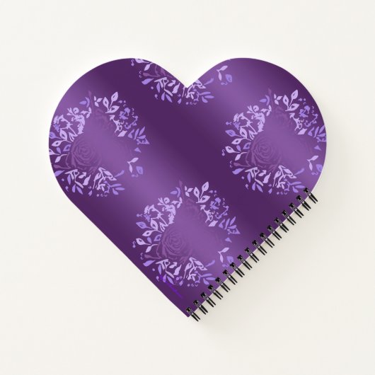 Violet Rose Herz Notizblock (Rückseite)