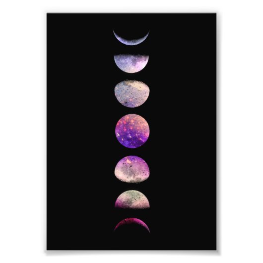 Violet Rose Moon Phases Art Print Fotodruck (Vorne)