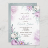 Violet Rose Polka Dots Brautparty Einladung (Vorne/Hinten)