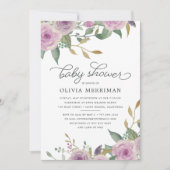 Violet & Sage Baby Dusche Einladung (Vorderseite)