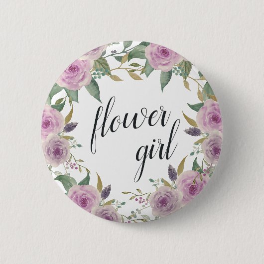 Violet & Sage Flower Girl Button (Vorderseite)