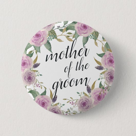 Violet & Sage Mother of the Groom Button (Vorderseite)