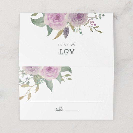 Violet & Sage Platzkarte (Außenseite Aufgefaltet)