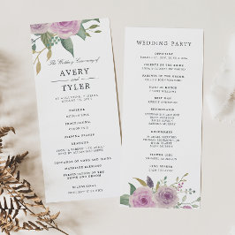 Violet & Sage Wedding Programm