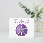 Violet Sand Dollar Empfang Tischnummern (Stehend Vorderseite)