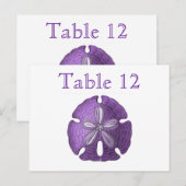 Violet Sand Dollar Empfang Tischnummern (Vorne/Hinten)