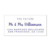 Violet Script Future Mr. Wedding Rücksendeadresse Permastempel (Design)