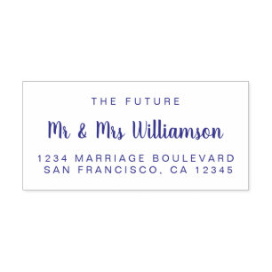 Violet Script Future Mr. Wedding Rücksendeadresse Permastempel