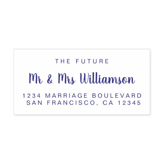 Violet Script Future Mr. Wedding Rücksendeadresse Permastempel (Design)