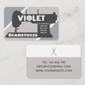 Violet Seamstress Business Card Visitenkarte (Vorne/Hinten)