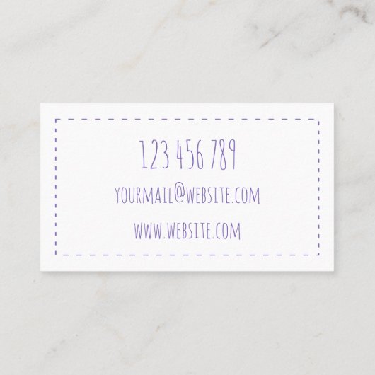 Violet Seamstress Visitenkarte (Rückseite)