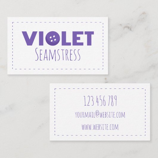 Violet Seamstress Visitenkarte (Vorne/Hinten)