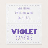 Violet Seamstress Visitenkarten (Außenseite Aufgefaltet)