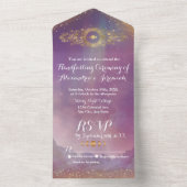 Violet Sky Gold Moon All in One Handfasting Einlad Einladung (Innen Boden)