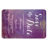 Violet Sky Gold Moon Flexibles Foto Magnet (Horizontal)