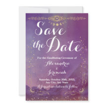 Violet Sky Gold Moon Save the Date