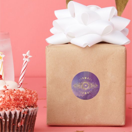 Violet Sky Gold Moon Stickers (Party)