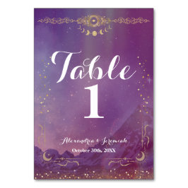 Violet Sky Gold Moon Tischnummer