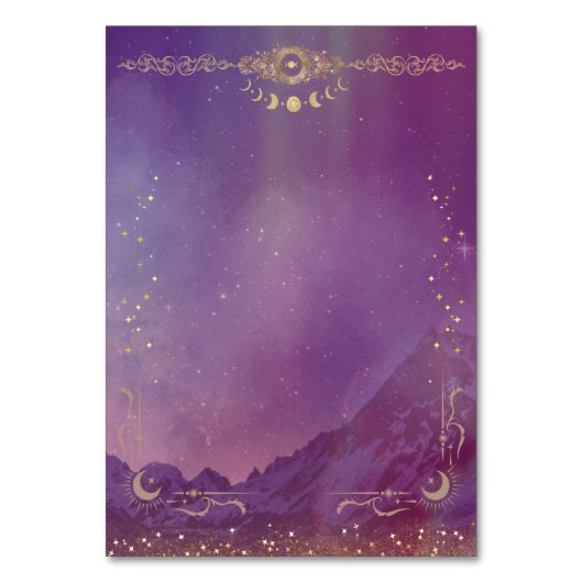 Violet Sky Gold Moon Tischnummer (Rückseite)