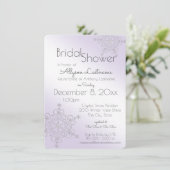 Violet Snowflake Brautparty Einladung (Stehend Vorderseite)