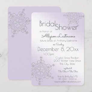 Violet Snowflake Brautparty Einladung
