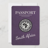 Violet South Africa Passport Save The Date (Vorderseite)