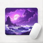 Violet Storm Moon Mousepad – Midnight Wave Edition (Mit Mouse)