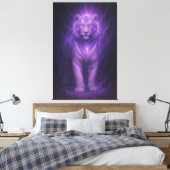 Violet Storm White Tiger – Ascended Aura Leinwanddruck (Insitu (Schlafzimmer))
