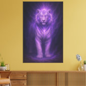 Violet Storm White Tiger – Ascended Aura Leinwanddruck (Insitu (Wohnzimmer))