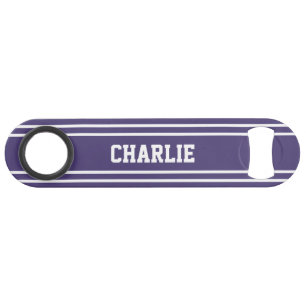 Violet Streifen benutzerdefiniertes Monogramm Flas Speed Flaschenöffner