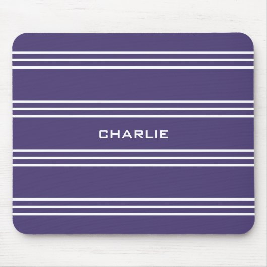 Violet Streifen, kundenspezifisch monogramm Mousep Mousepad (Vorne)