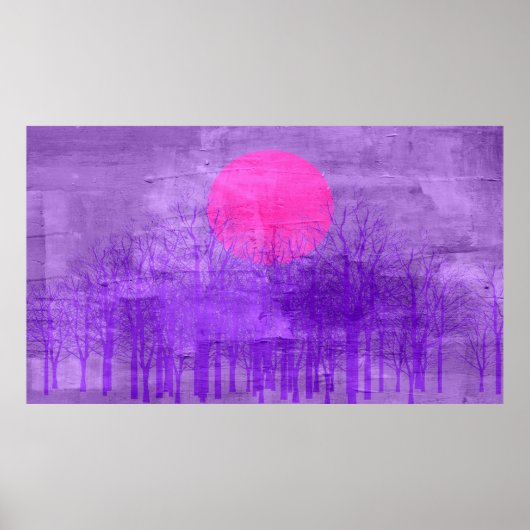 Violet Sunset Abstrakte Malerei Poster (Vorne)