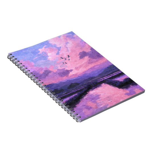 Violet Sunset Flight Notebook Notizblock (Rechte Seite)