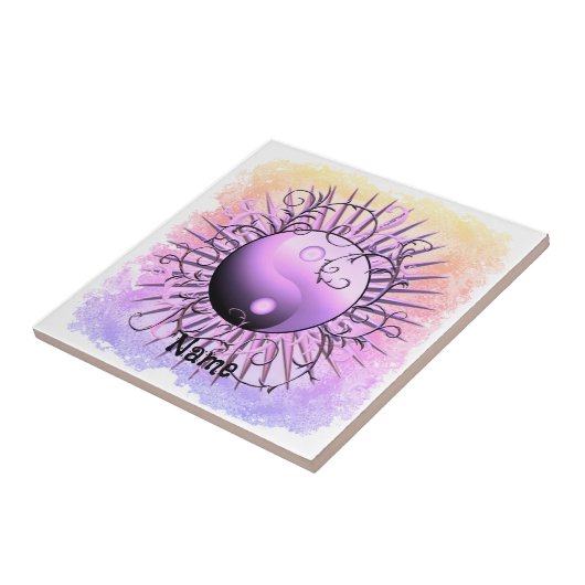 Violet Swirl Yin Yang Fliese (Seite)